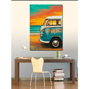 Kanvas Tablo Deniz Kenarında Mavi Karavan 70x100 cm