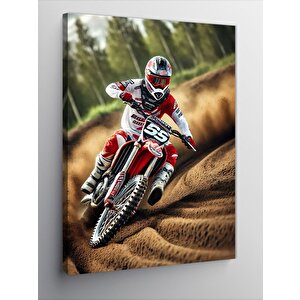 Kanvas Tablo Motokros Yarışçısı 50x70 cm