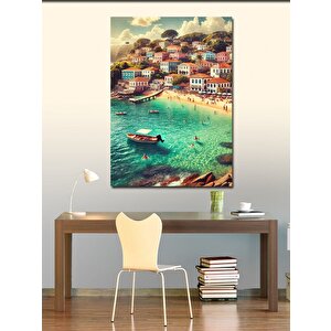 Kanvas Tablo Renkli Akdeniz Kasabası 70x100 cm