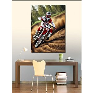 Kanvas Tablo Motokros Yarışçısı 100x140 cm