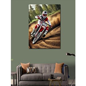 Kanvas Tablo Motokros Yarışçısı 100x140 cm