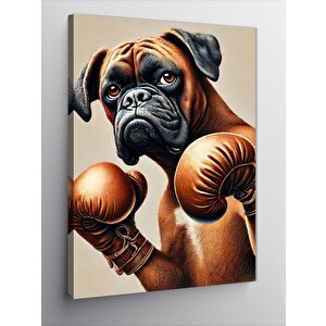 Kanvas Tablo Boksör Köpek Karikatürü 70x100 cm