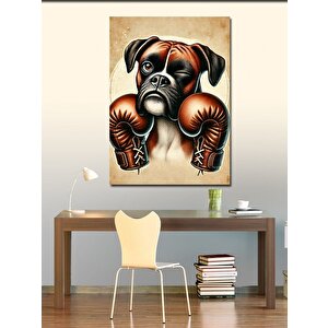 Kanvas Tablo Boks Eldivenli Köpek 70x100 cm