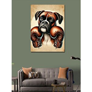 Kanvas Tablo Boks Eldivenli Köpek 70x100 cm