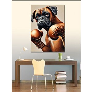 Kanvas Tablo Boksör Köpek Karikatürü 50x70 cm