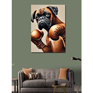 Kanvas Tablo Boksör Köpek Karikatürü 50x70 cm