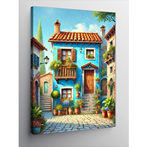 Kanvas Tablo Renkli Akdeniz Sokakları 100x140 cm