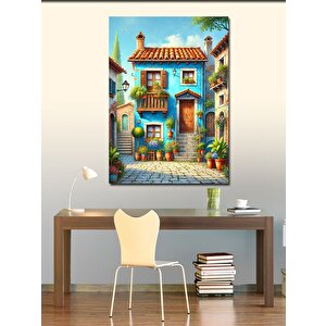 Kanvas Tablo Renkli Akdeniz Sokakları 100x140 cm