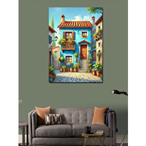Kanvas Tablo Renkli Akdeniz Sokakları 100x140 cm