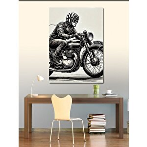 Kanvas Tablo Motorsiklet Ve Retro Stil 70x100 cm