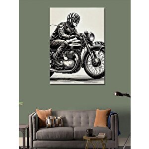 Kanvas Tablo Motorsiklet Ve Retro Stil 70x100 cm