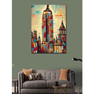 Kanvas Tablo Renkli Şehir Silüeti 100x140 cm