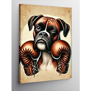 Kanvas Tablo Boks Eldivenli Köpek 50x70 cm