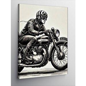 Kanvas Tablo Motorsiklet Ve Retro Stil 100x140 cm