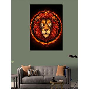 Kanvas Tablo Alevli Aslan 100x140 cm