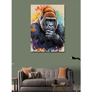 Kanvas Tablo Renkli Goril Portresi 70x100 cm
