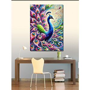 Kanvas Tablo Renkli Tavus Kuşu 100x140 cm