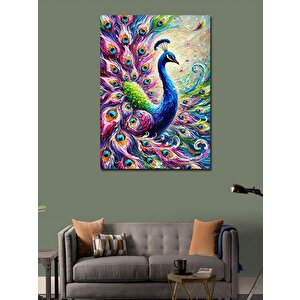 Kanvas Tablo Renkli Tavus Kuşu 100x140 cm