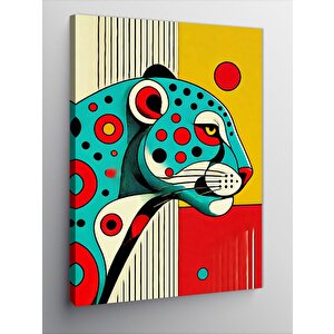 Kanvas Tablo Soyut Renkli Leopar 50x70 cm