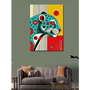Kanvas Tablo Soyut Renkli Leopar 50x70 cm