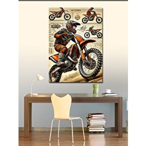 Kanvas Tablo Motokros Yarışı 100x140 cm