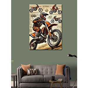 Kanvas Tablo Motokros Yarışı 100x140 cm