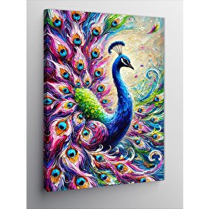 Kanvas Tablo Renkli Tavus Kuşu 70x100 cm