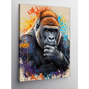 Kanvas Tablo Renkli Goril Portresi 100x140 cm