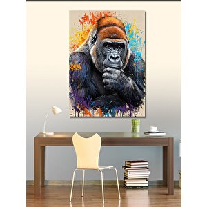 Kanvas Tablo Renkli Goril Portresi 100x140 cm