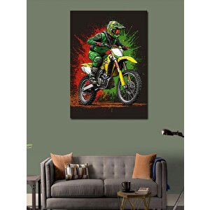 Kanvas Tablo Motokros Yarışçısı 100x140 cm