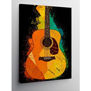 Kanvas Tablo Renkli Akustik Gitar 50x70 cm
