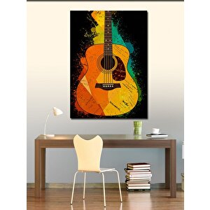Kanvas Tablo Renkli Akustik Gitar 50x70 cm