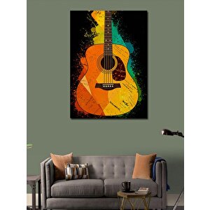 Kanvas Tablo Renkli Akustik Gitar 50x70 cm