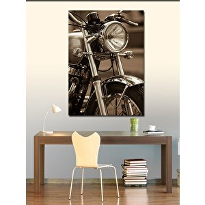 Kanvas Tablo Vintage Motosiklet Çizimi 100x140 cm