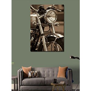 Kanvas Tablo Vintage Motosiklet Çizimi 100x140 cm