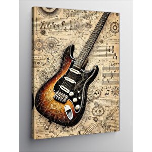 Kanvas Tablo Vintage Elektro Gitar 70x100 cm