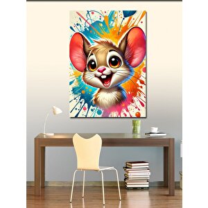 Kanvas Tablo Sevimli Renkli Fare 100x140 cm