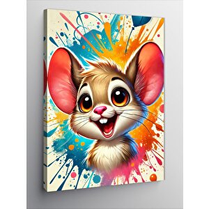 Kanvas Tablo Sevimli Renkli Fare 70x100 cm
