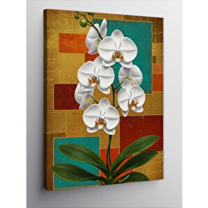 Kanvas Tablo Beyaz Orkide Çiçeği 100x140 cm