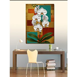 Kanvas Tablo Beyaz Orkide Çiçeği 100x140 cm