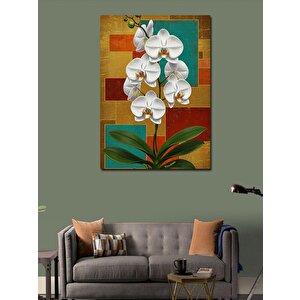 Kanvas Tablo Beyaz Orkide Çiçeği 100x140 cm