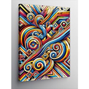 Kanvas Tablo Renkli Soyut Dönüşler 100x140 cm