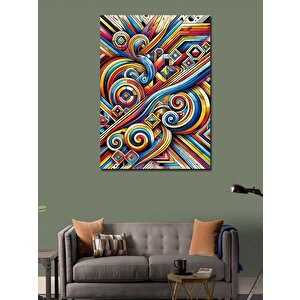 Kanvas Tablo Renkli Soyut Dönüşler 100x140 cm