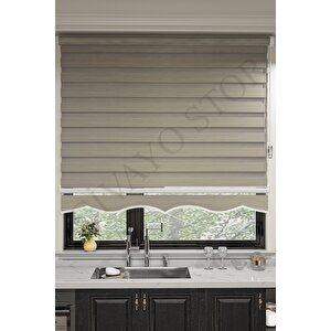 Sütlü Kahve Ithal Bambu Etek Dilimli Stor Zebra Perde