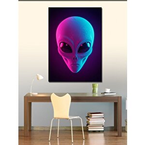 Kanvas Tablo Pembe Uzaylı Portresi 70x100 cm