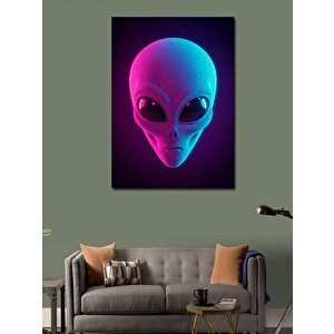 Kanvas Tablo Pembe Uzaylı Portresi 100x140 cm