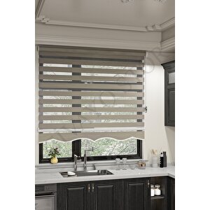 Sütlü Kahve Ithal Bambu Etek Dilimli Stor Zebra Perde