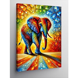 Kanvas Tablo Renkli Fil İllüstrasyonu 100x140 cm