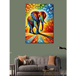 Kanvas Tablo Renkli Fil İllüstrasyonu 100x140 cm