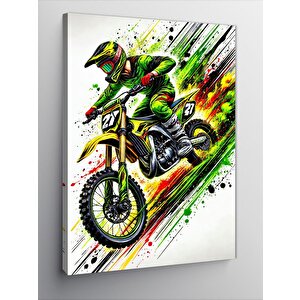 Kanvas Tablo Yarış Motoru Çizimi 70x100 cm